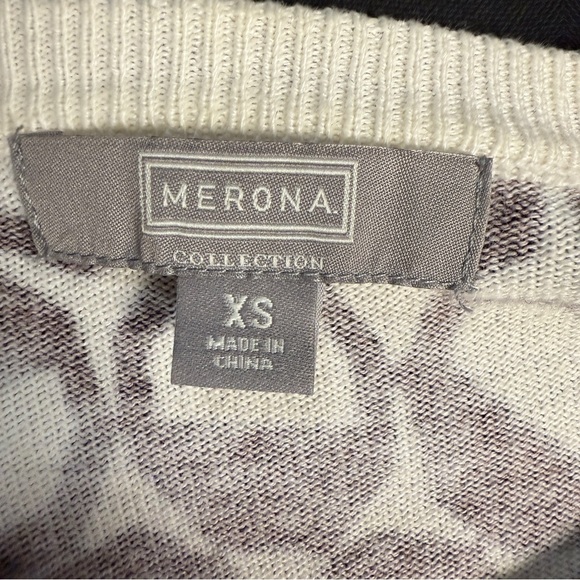 Y2K Merona Black and White Geometric Print Cardigan, Size XS - Picture 6 of 8